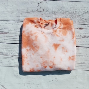 Soft Orange Tie Dye Sweatshirt -  Orange Sweatshirt - Orange Tie Dye Sweatshirt - Sweater - Orange Tue Dye Sweatshirt