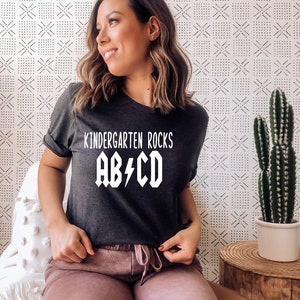 ABCD Kindergarten Rocks Shirt - ABCD Kindergarten Rocks T-Shirt - Teacher Back to School Shirt - ABCD Kinder Rocks Shirt