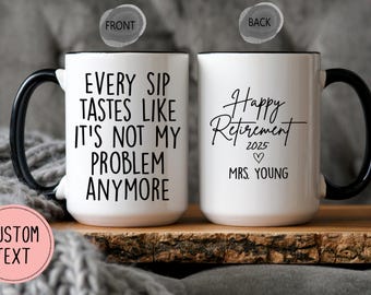 Regalo de jubilación personalizado - Regalo divertido de jubilación - Regalos de jubilación para mujer - Taza de jubilación - Regalos divertidos de jubilación