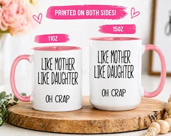 Taza "De tal palo, tal astilla", Taza divertida para mamá, Regalo para mamá de parte de su hija, Regalo para el Día de la Madre, Regalo a juego para madre e hija