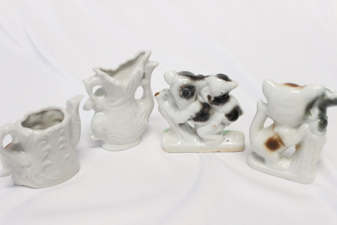 Vintage Set of 4 Ceramic Animal Knick Knacks Etsy
