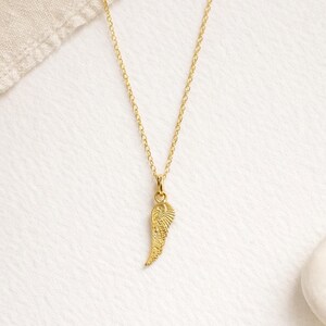 Sterling Silver Angel Wing Necklace | Dainty Angel Wing Charm Necklace | Meaningful Jewellery Gift | Everyday Silver Necklace image 3