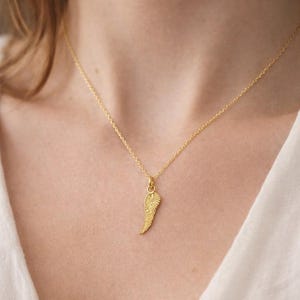Sterling Silver Angel Wing Necklace | Dainty Angel Wing Charm Necklace | Meaningful Jewellery Gift | Everyday Silver Necklace image 4