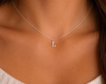 Sterling Silver Initial Necklace | Personalised Letter Necklace | Dainty Name Jewellery | Gift for Her