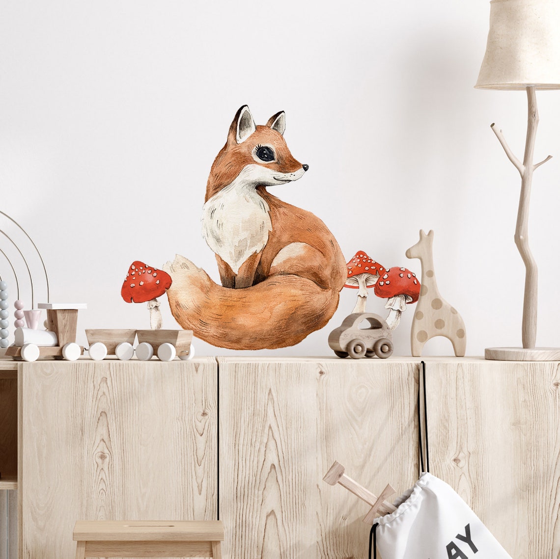 Woodland Animals Wall Decal Etsy