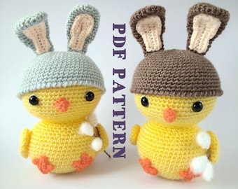 Easter Chick Amigurumi Crochet Pattern, Cuddle Size (PDF)