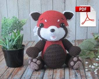 Amigurumi Red Panda Crochet Pattern, Firefox Plushie (PDF Tutorial)