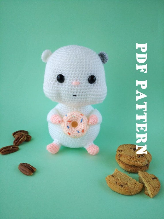Amigurumi Hamster Crochet Pattern, Cuddle Size Toy (PDF)