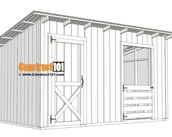 Goat Shelter Plans with Storage - Pig Shelter - Animal Shelter Plans | PDF Download