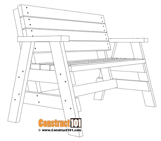 DIY 2x4 Outdoor Bench | Plans | PDF - Etsy