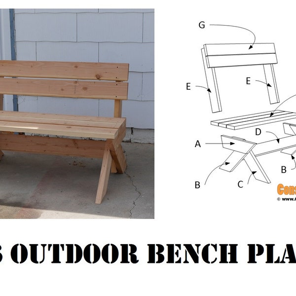 DIY 2x6 Outdoor Bench | Plans