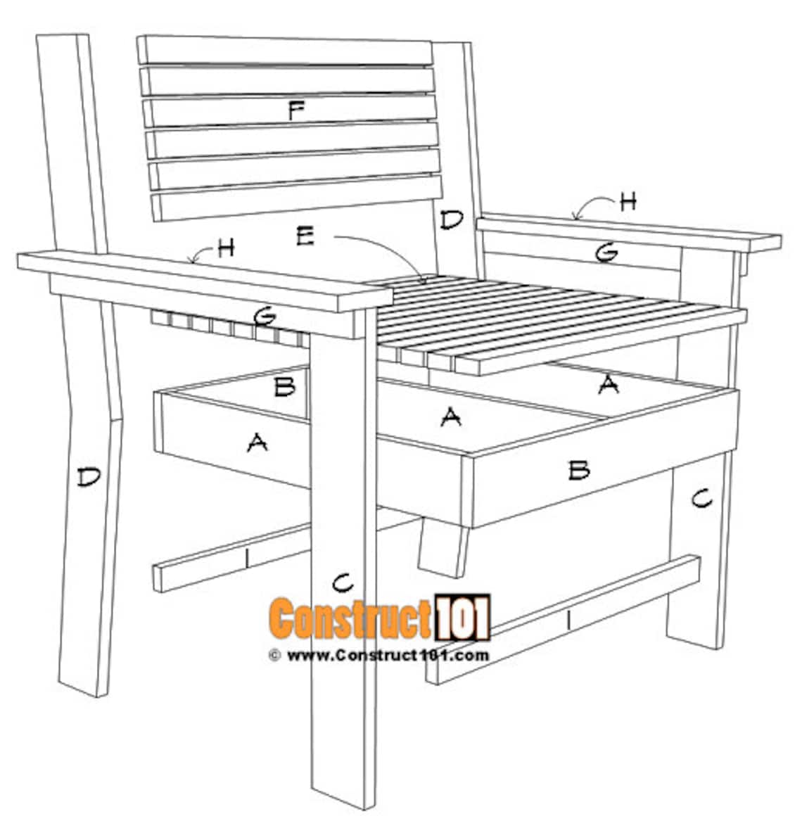 DIY Patio Chair Plans PDF Etsy