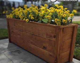 Planos para jardinera rectangular de cedro de 1,2 m (4 pies) / Descarga en PDF
