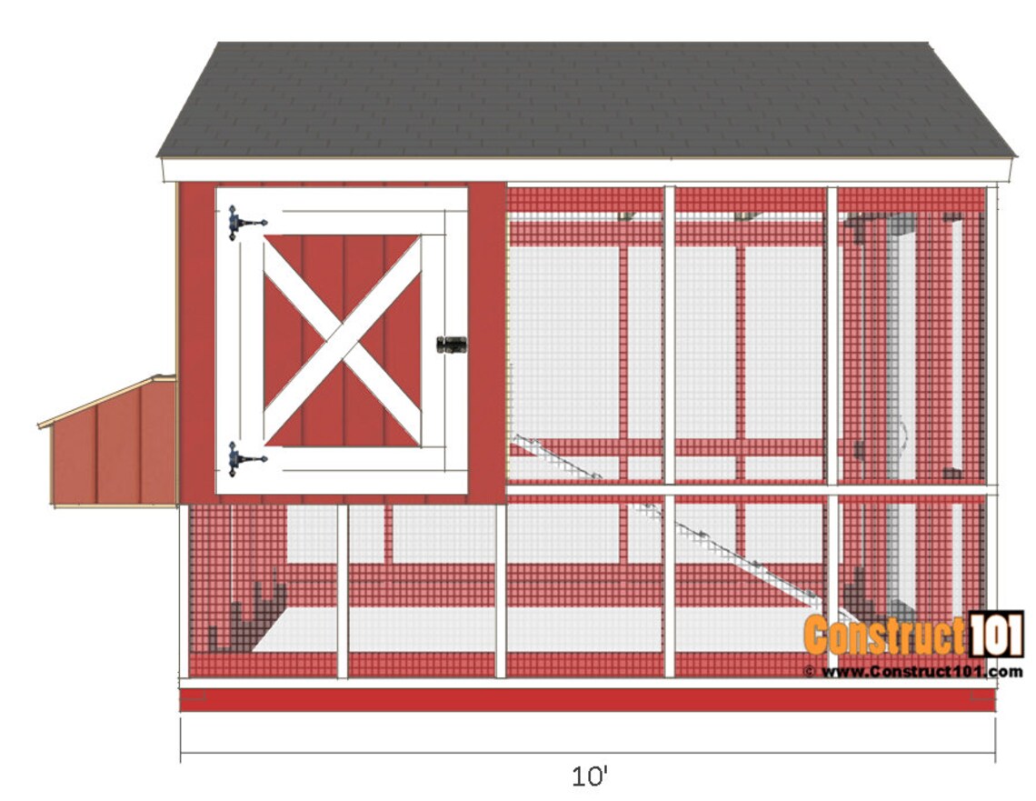 Chicken Coop Plans 8x10 PDF Download Etsy