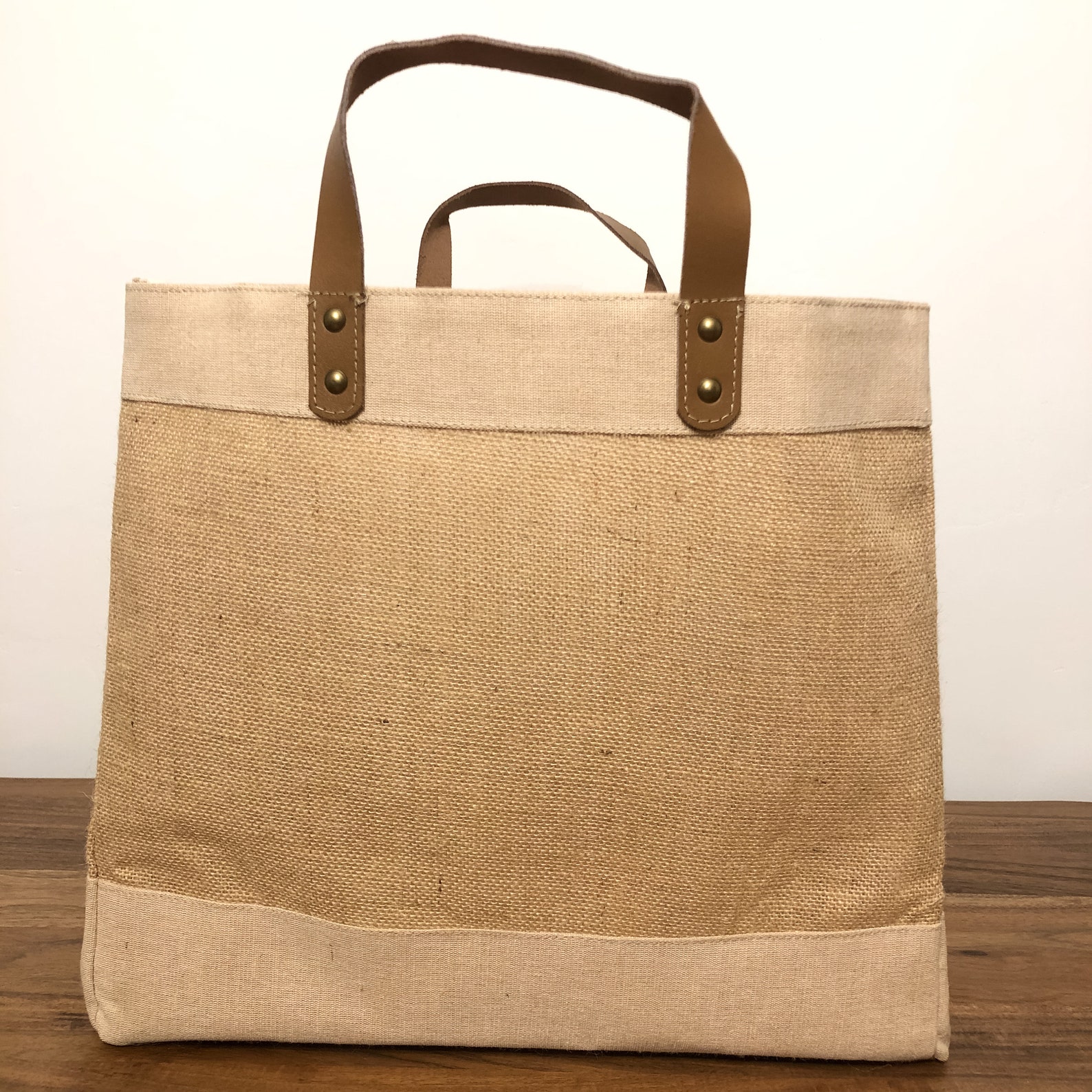 Personalised Luxury Jute Shopping Bag Natural Colour Etsy New Zealand