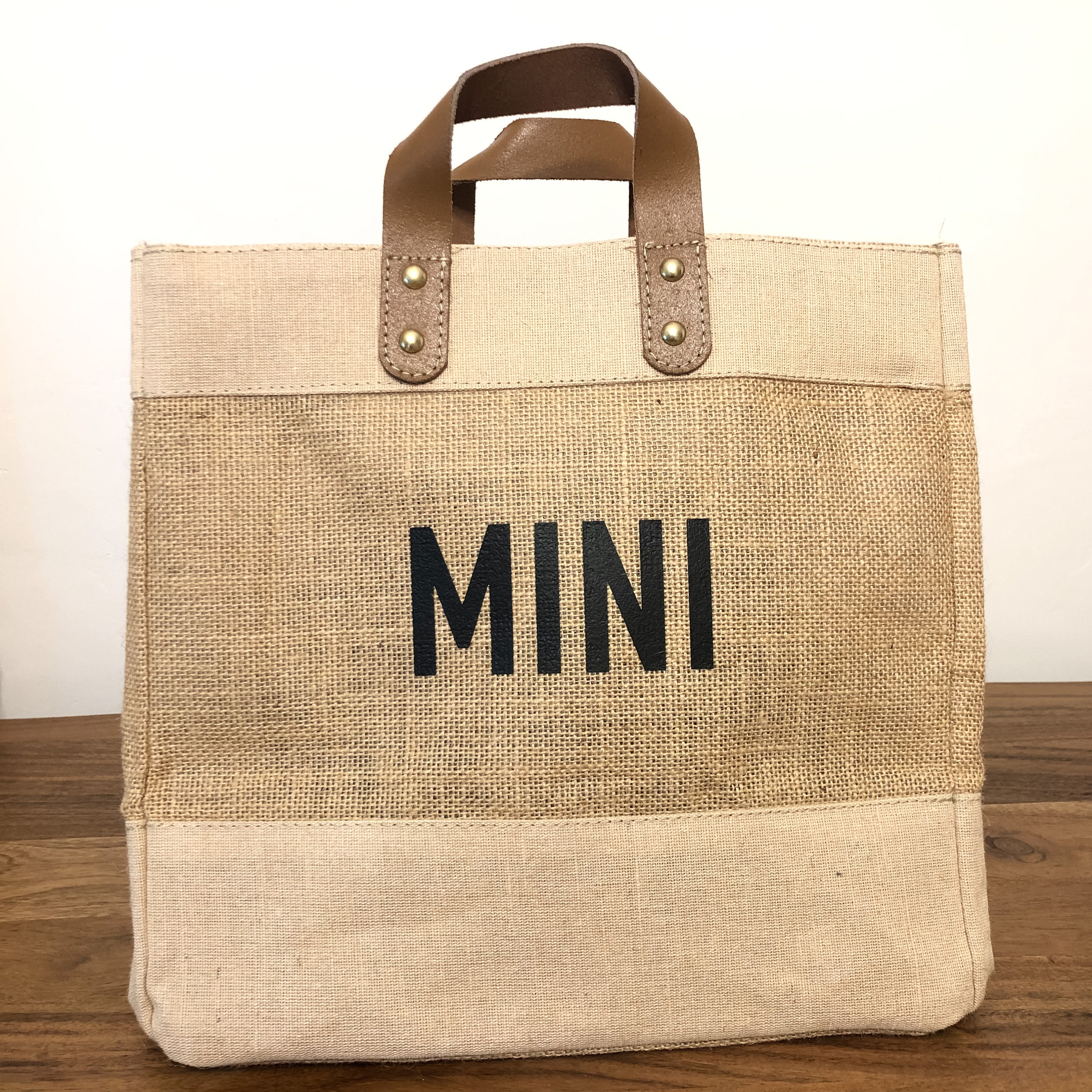 Personalised Mini Luxury Jute Shopping Bag Natural Colour Etsy UK
