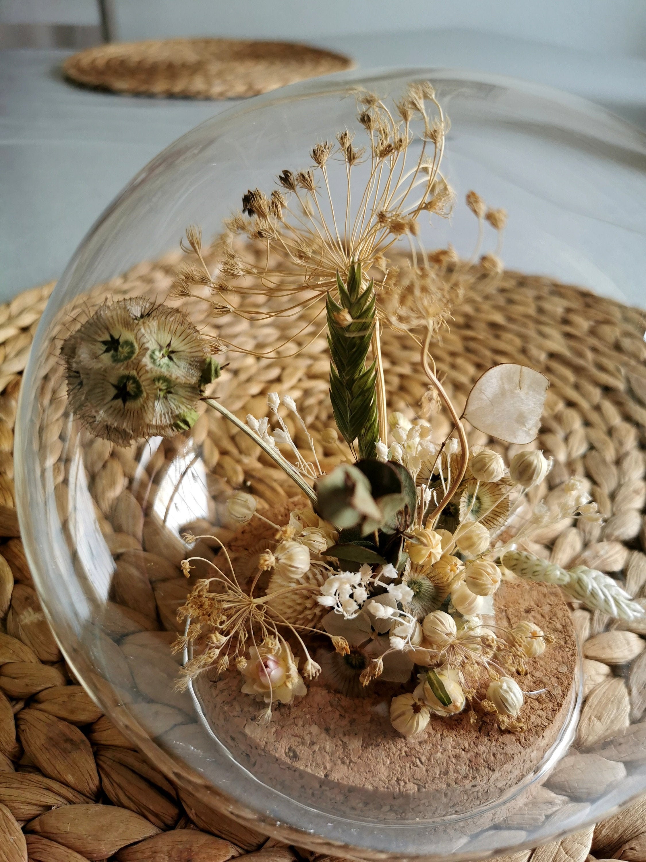 Globe Fleuri de Fleurs Séchées