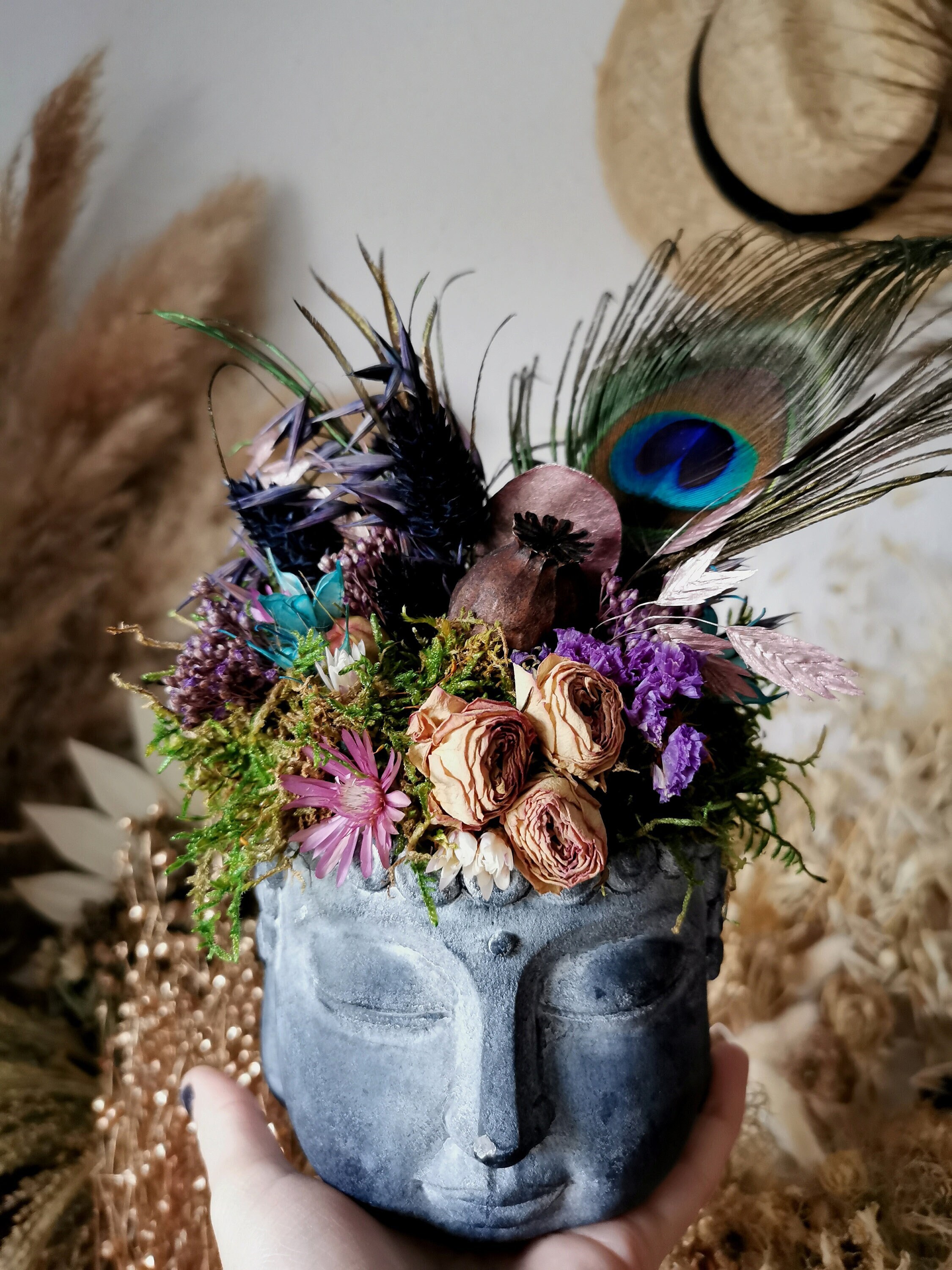 Bouddha Fleurs Séchées