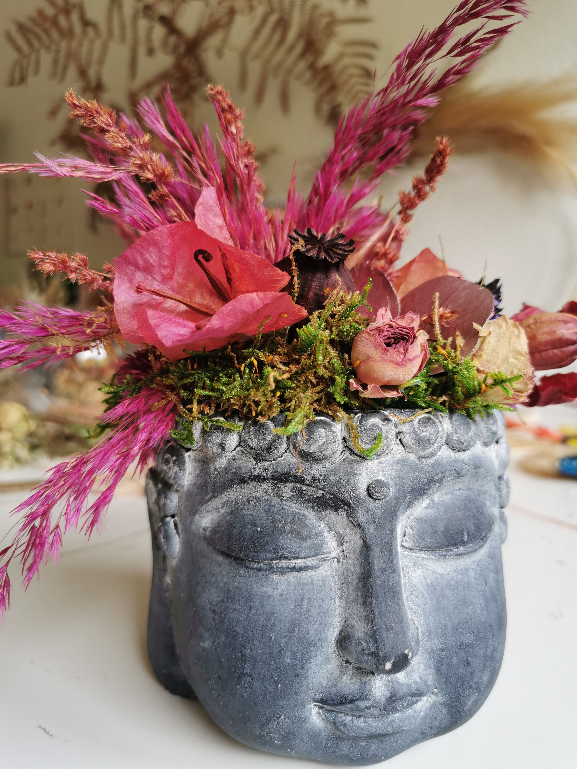 Bouddha Fleurs Séchées