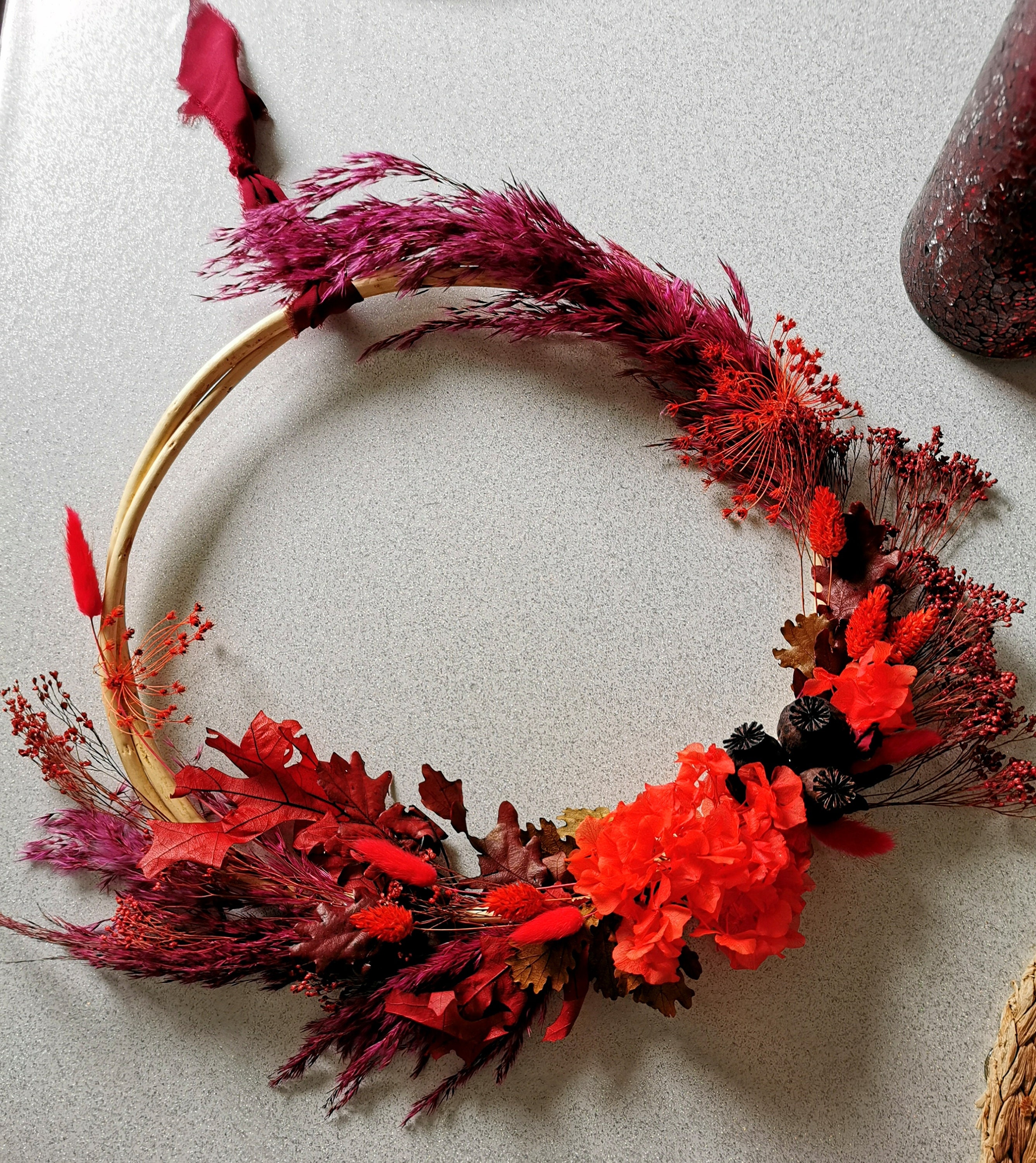 Couronne Murale Fleurs Séchées