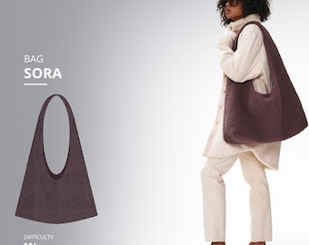Sora Bag PDF Pattern One Size | Sewing Pattern Shoulder Bag Pattern Handbag Pattern Big Bag Pattern Shopper Bag Sewing Pattern Tote Bag PDF
