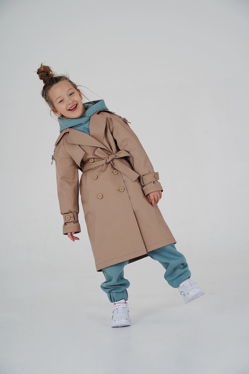 Aspengirls Trench Coat, kids Trench Coat sewing pattern with tutorial height 41 in 104 cm image 2