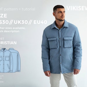 Christian jacket sewing pattern with tutorial size US 30 UK 30 EU 40