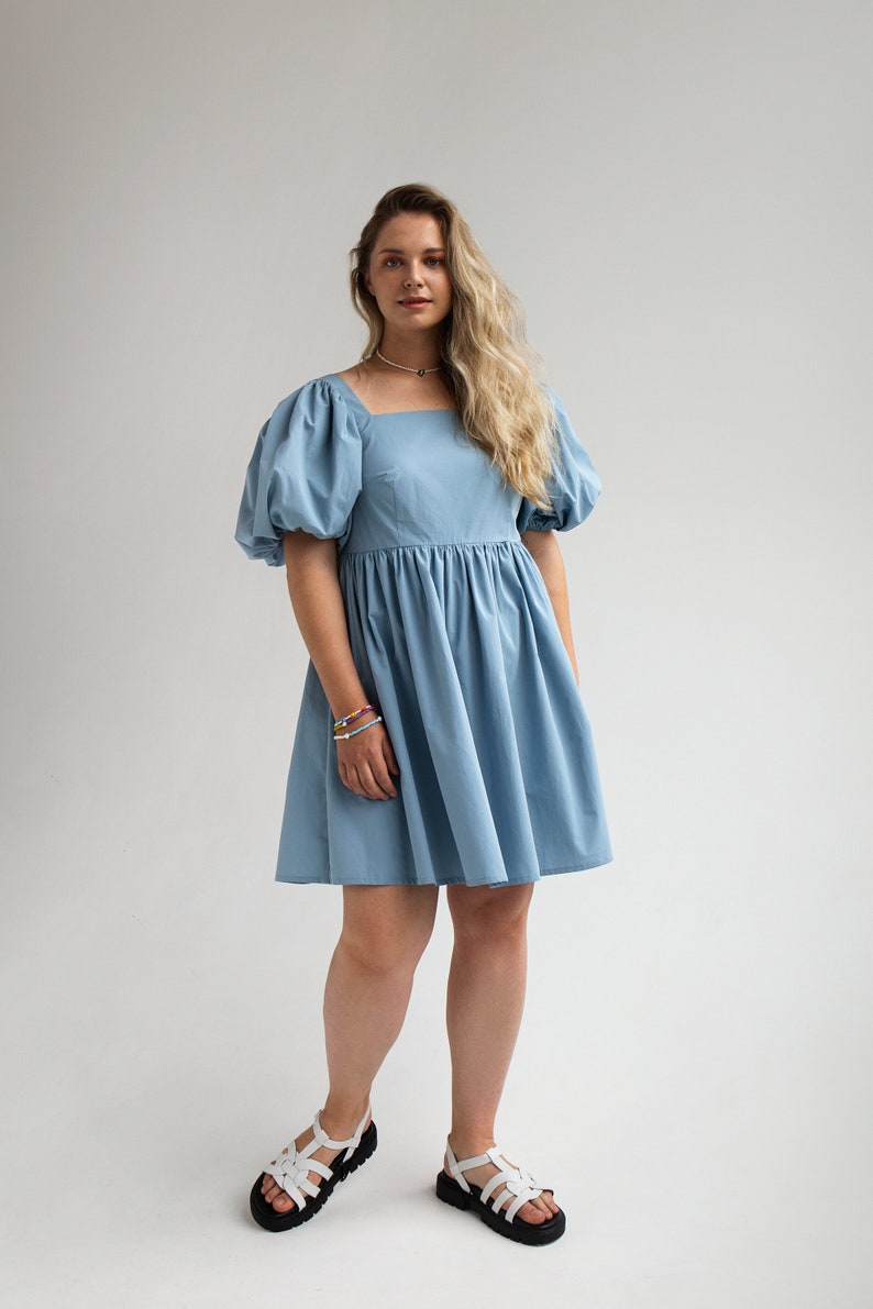 Uni Dress With Puffy Skirt Sewing Pattern With Tutorial Size Etsy