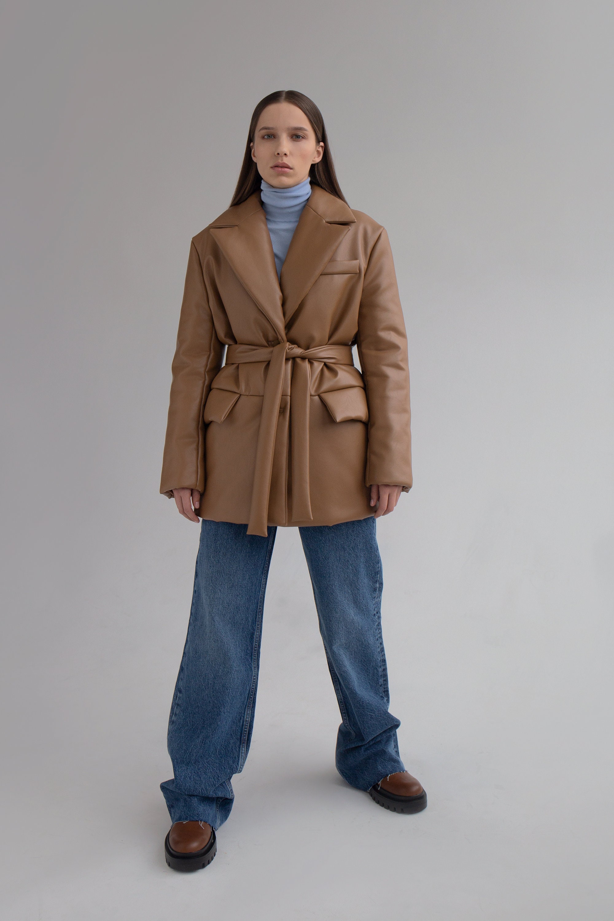 Aurelia Leather Jacket Sewing Pattern With Tutorial Size US 2 Etsy