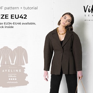 Blazer taille basse avec motif rehaussé de taille et tutoriel taille US 10 UK 14 EU 42