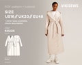 Reggie coat digital pattern pdf sewing pattern with tutorial size US 16 UK 20 EU 48 product logo