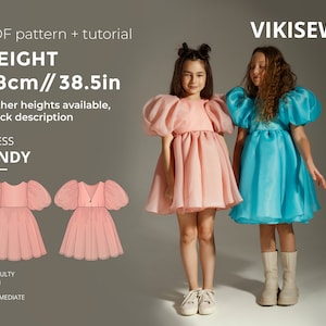 Cindy dress pattern with pdf tutorial height 38.5 in 98 cm