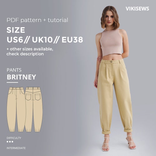 Britney Pants Sewing Pattern With 