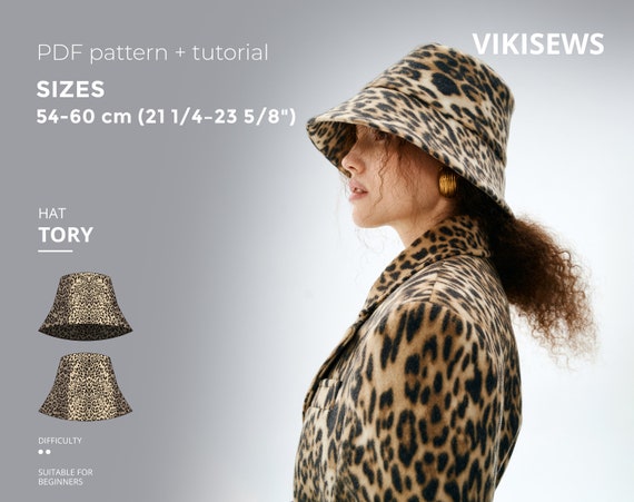 Tory Hat Sizes 54-60 Cm Pattern, Bucket Hat Sewing Pattern With