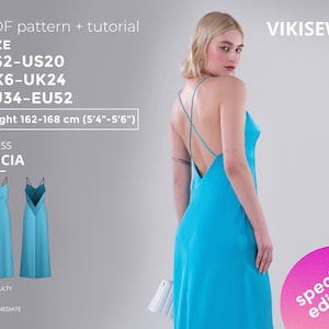 Lucia dress US size 2 - 20 pdf sewing pattern with tutorial (162-168 height)