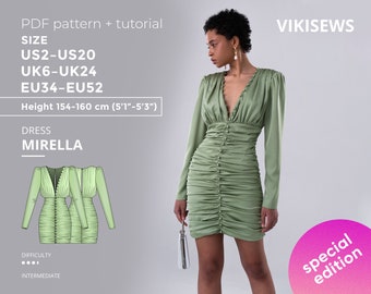 Mirella Kleid 154-160 Körpergröße 2 - 20 Schnittmuster mit Anleitung