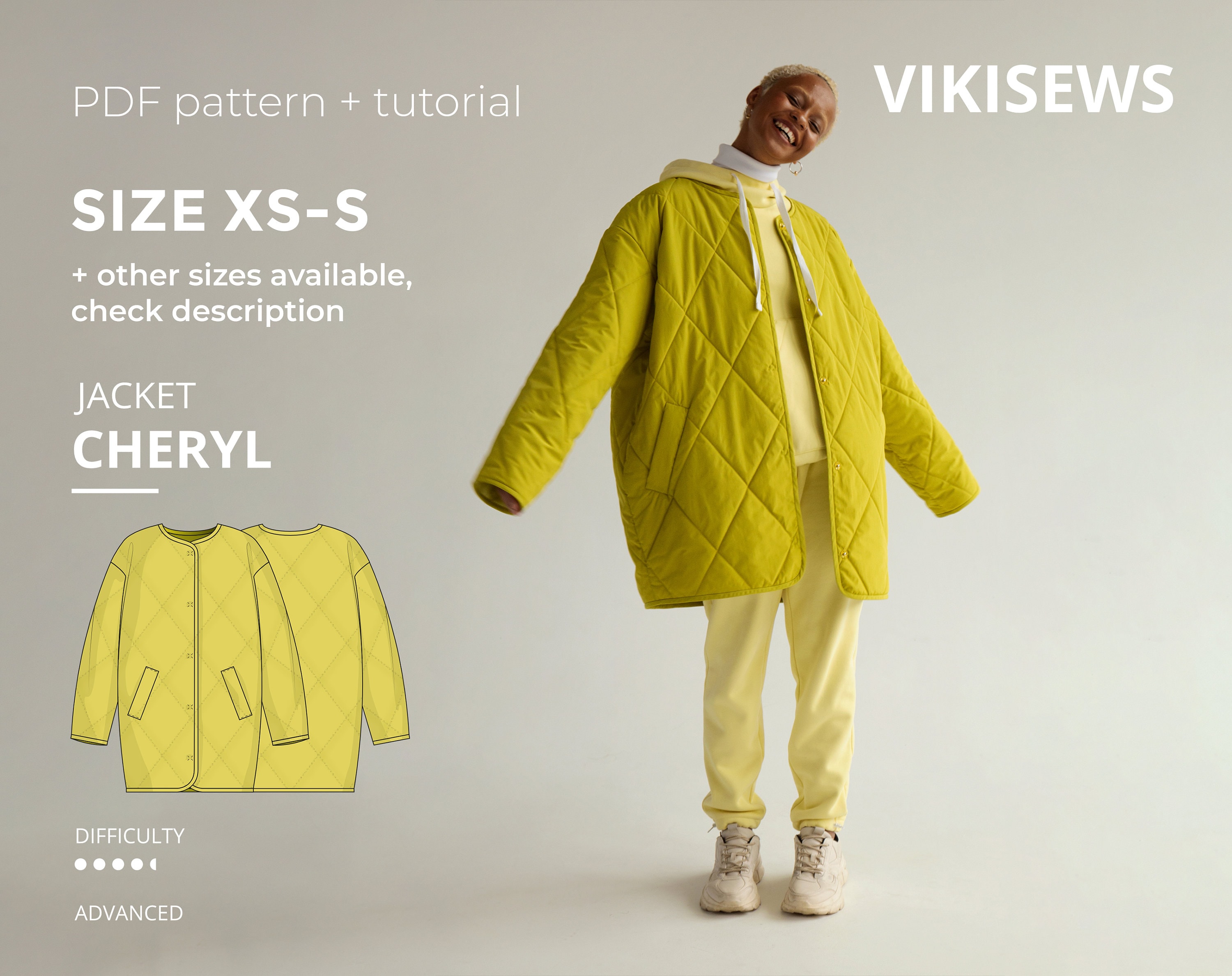 Cheryl Oversized Quilted Jacket Pattern With Pdf Tutorial Cheryl Oversized Quilted Jacket Pattern With Pdf Tutorial