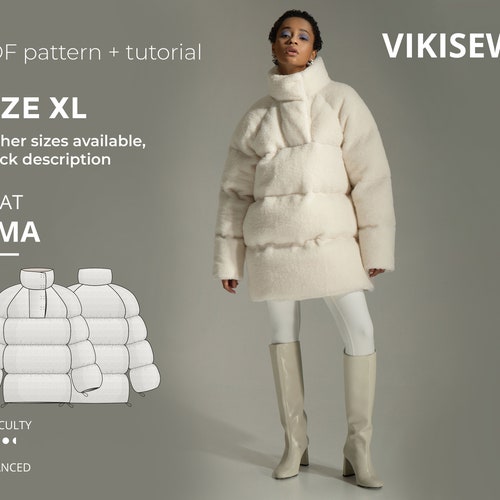 Amina Oversized Hoodie Sewing Pattern With Tutorial Size LXL Etsy