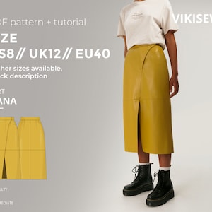 Ilana skirt digital pattern pdf sewing pattern with tutorial size US 8 UK 12 EU 40