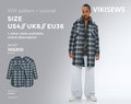 Ingrid Semi-Fitted Shirt Jacket Pattern with pdf tutorial size US 4 UK 8 EU 36 product logo