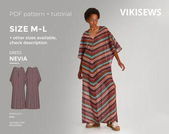 Nevia dress digital pattern pdf sewing pattern with tutorial size M - L