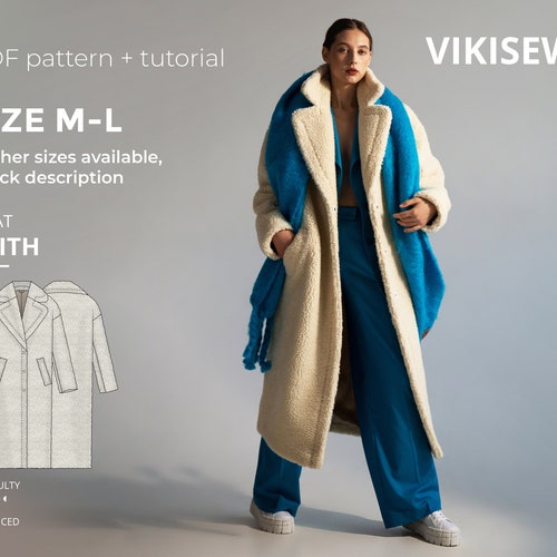 Amina Oversized Hoodie Sewing Pattern With Tutorial Size SM Etsy Canada