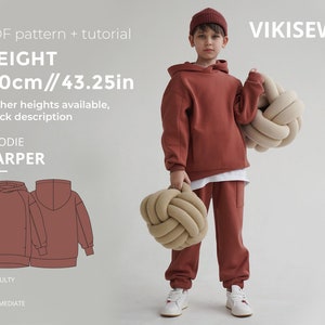 Harper Hoodie (Jungs) Schnittmuster mit Tutorial Höhe 110 cm