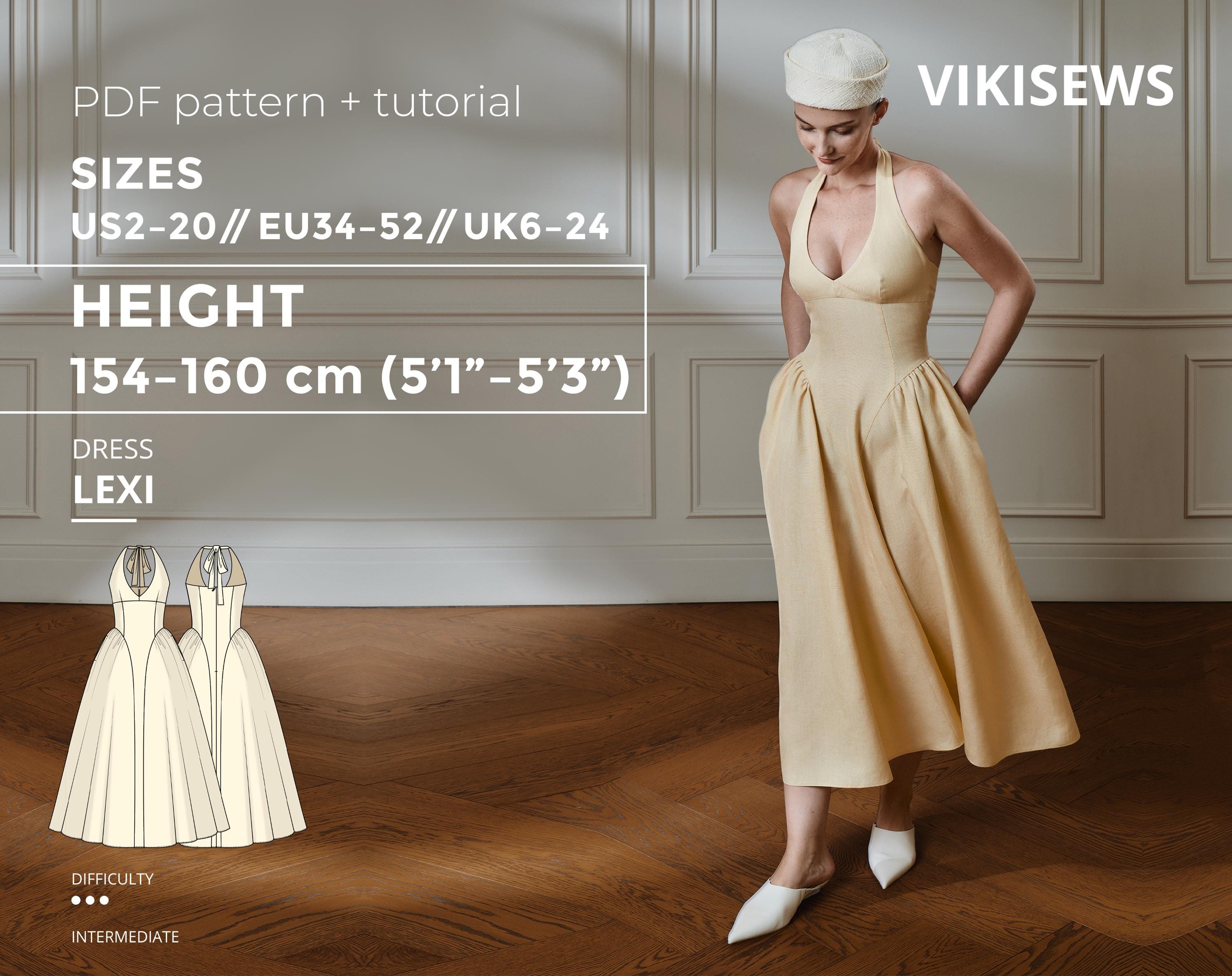 Lexi Dress Pdf Sewing Pattern EU 34-52 UK 6-24 US 2-20