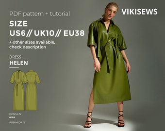 Helen dress pattern with pdf tutorial size US 6 UK 10 EU 38