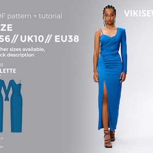Colette dress digital pattern pdf sewing pattern with tutorial size US 6 UK 10 EU 38