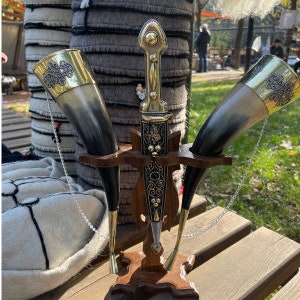 Viking drinking horn Drinking horns with stand for wedding, drinking horn mug, groomsmen gift, personalized gift, Christmas gifts delivery