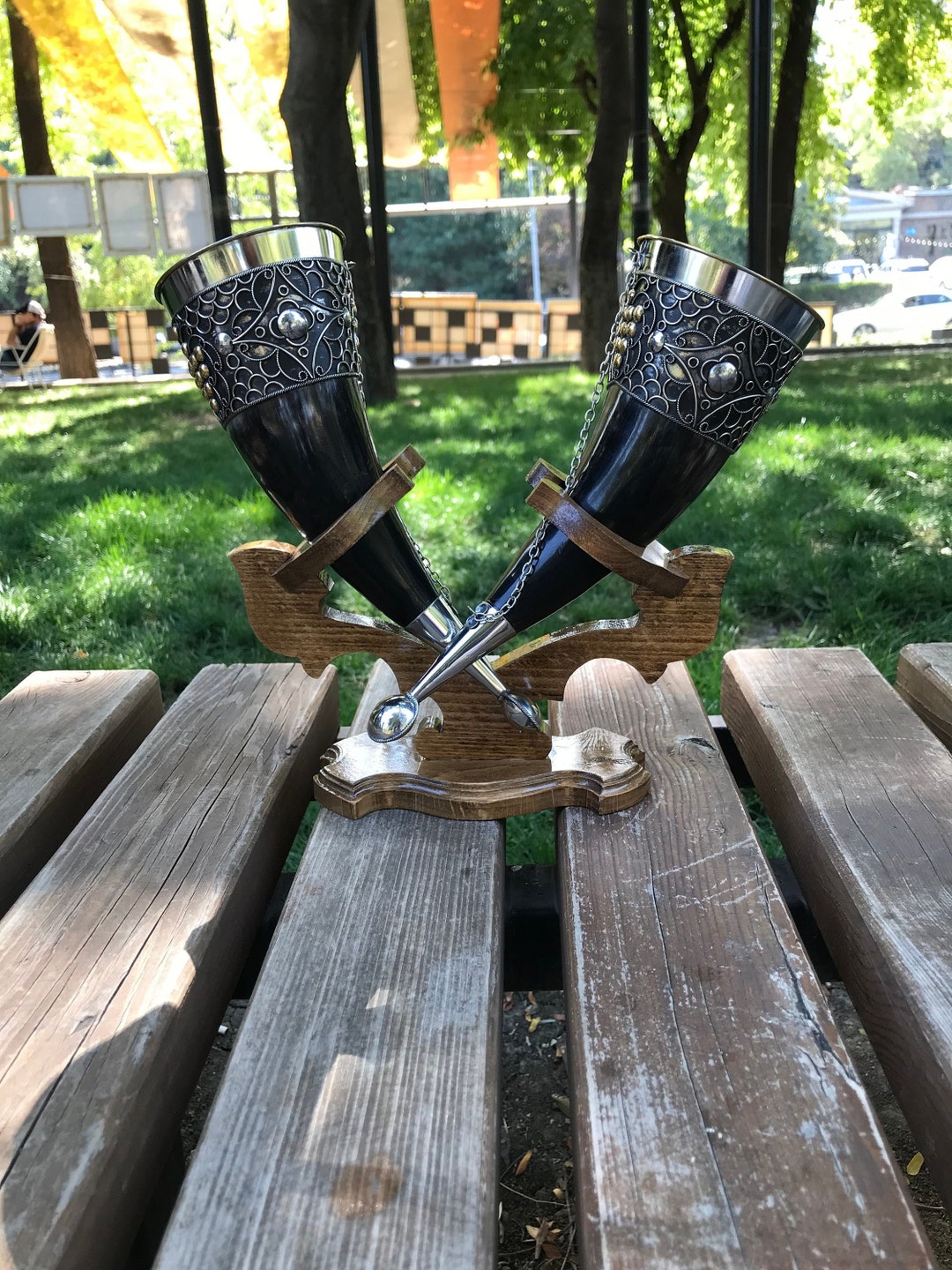 Drinking Horn Mug Viking Drinking Tankard Horn Cup Ale Mead Etsy