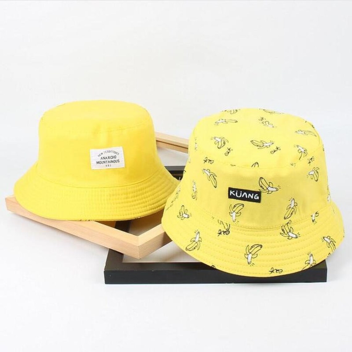 Banana Bucket Hat Yellow Unique Bucket Hats Multi Color Men Etsy