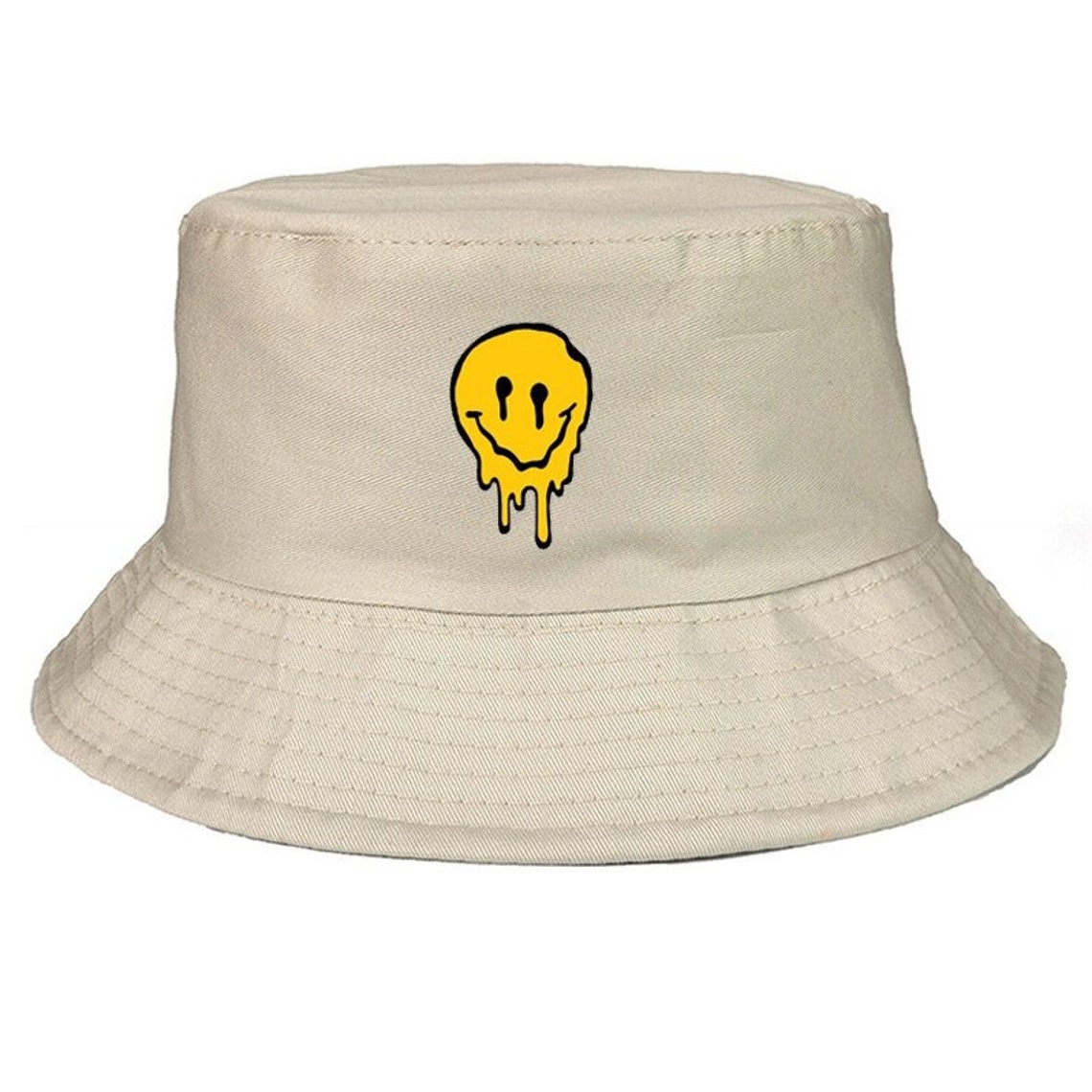 Melting Smiley Face Bucket Hat Unique Trippy Bucket Hat Men Etsy